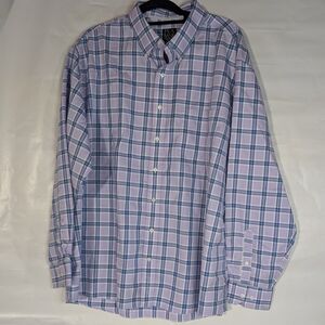 Jos.A.Bank Men's Purple Plaid Shirt Size XXL